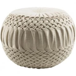 Rilmos Cream Accent Pouf by Artistic Weavers