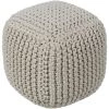 Laban Cream Accent Pouf Ottoman by Artistic Weavers