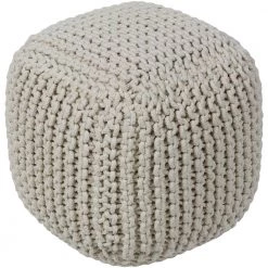 Laban Cream Accent Pouf Ottoman by Artistic Weavers