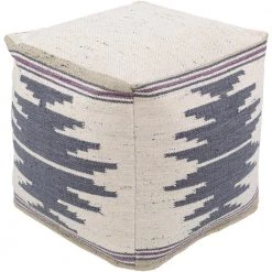 Braden Southwestern Cream Cotton Cube Accent Pouf by Artistic Weavers