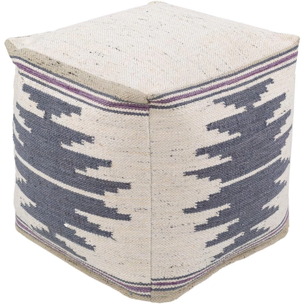 Braden Southwestern Cream Cotton Cube Accent Pouf by Artistic Weavers 3 Braden Southwestern Cream Cotton Cube Accent Pouf by Artistic Weavers