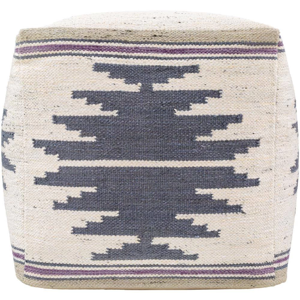 Braden Southwestern Cream Cotton Cube Accent Pouf by Artistic Weavers 5 Braden Southwestern Cream Cotton Cube Accent Pouf by Artistic Weavers - Image 3