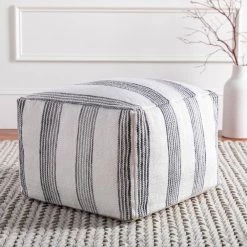 Kinborough Striped Cream/Black Polyester Rectangle Accent Pouf by Artistic Weavers 9 Kinborough Striped Cream/Black Polyester Rectangle Accent Pouf by Artistic Weavers -Camaflexi Shop cream black artistic weavers ottomans s00161041723 31 1000