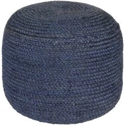 Vanth Dark Blue Accent Pouf by Artistic Weavers