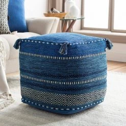 Byfay Dark Blue Accent Pouf by Artistic Weavers 7 Byfay Dark Blue Accent Pouf by Artistic Weavers -Camaflexi Shop dark blue artistic weavers ottomans s00151085129 31 1000