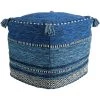 Byfay Dark Blue Accent Pouf by Artistic Weavers