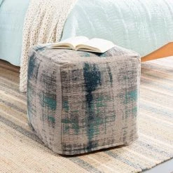 Rees Dark Blue Accent Pouf by Artistic Weavers -Camaflexi Shop dark blue artistic weavers ottomans s00161025458 31 1000