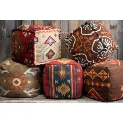 Thorburn Dark Brown Accent Pouf by Artistic Weavers -Camaflexi Shop dark brown artistic weavers ottomans s00151050954 31 1000