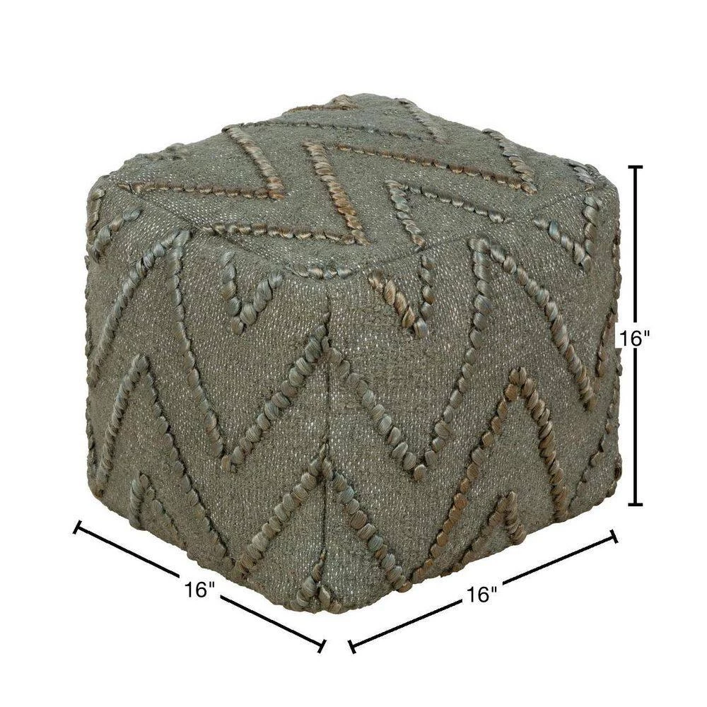 Ellie Dark Green Accent Pouf by Artistic Weavers 5 Ellie Dark Green Accent Pouf by Artistic Weavers - Image 3