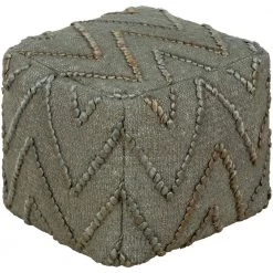 Ellie Dark Green Accent Pouf by Artistic Weavers