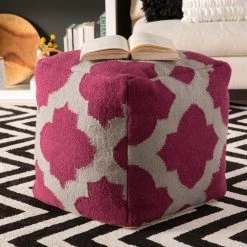 Ercilla Dark Purple Accent Pouf by Artistic Weavers
