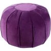 Vernick Solid Dark Purple Cotton Round Accent Pouf by Artistic Weavers -Camaflexi Shop dark purple artistic weavers ottomans s00161010195 64 1000