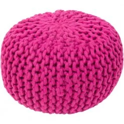 Ahanu Fuchsia Accent Pouf by Artistic Weavers