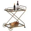 Gold Metal Wine Bar Serving Cart with Rolling Wheels and Handles for Dining Living room or Entryway by Vintiquewise -Camaflexi Shop gold vintiquewise bar carts qi004278 64 1000