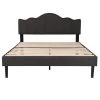 Queen Size Platform Bed Frame with Headboard Fabric Upholstered/No Box Spring Needed/Wood Slat Support 60.4 in. W by VECELO -Camaflexi Shop gray vecelo platform beds khd btj rq03 64 1000