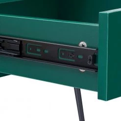 Nightstand 2-Tier Industrial End Side Table with Open Compartment & 1 Drawer, Green，23.7"Tx15.7"Wx15.7"L by VECELO -Camaflexi Shop green vecelo nightstands khd jyx ns09 grn 1f 1000