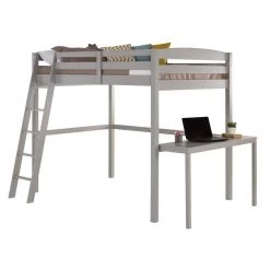 Tribeca Grey Full Size High Loft Bed with Desk by Camaflexi -Camaflexi Shop grey camaflexi loft beds t1404df 4f 1000