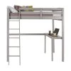 Tribeca Grey Full Size High Loft Bed with Desk by Camaflexi