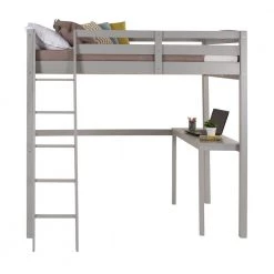 Tribeca Grey Full Size High Loft Bed with Desk by Camaflexi