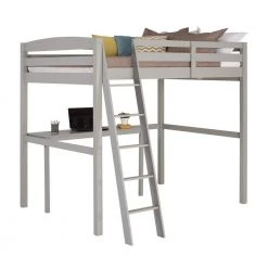 Tribeca Grey Full Size High Loft Bed with Desk by Camaflexi -Camaflexi Shop grey camaflexi loft beds t1404df c3 1000