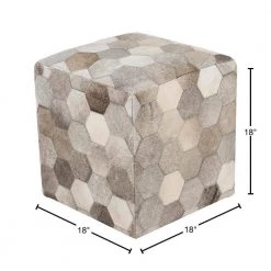 Jenae Solid Ivory Hair On Hide Cube Accent Pouf by Artistic Weavers -Camaflexi Shop ivory artistic weavers ottomans s00151051166 40 1000