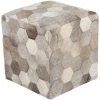 Jenae Solid Ivory Hair On Hide Cube Accent Pouf by Artistic Weavers
