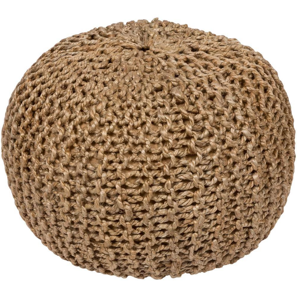 Calabozo Khaki Accent Pouf by Artistic Weavers 4 Calabozo Khaki Accent Pouf by Artistic Weavers - Image 2