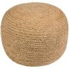 Daveth Solid Khaki Jute Round Accent Pouf by Artistic Weavers -Camaflexi Shop khaki artistic weavers ottomans s00161008655 64 1000