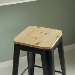 30 in. Large Decorative Accent Bar Stool for Indoor and Outdoor, Wooden Brown and Metal Black by Vintiquewise 17 30 in. Large Decorative Accent Bar Stool for Indoor and Outdoor, Wooden Brown and Metal Black by Vintiquewise -Camaflexi Shop large vintiquewise bar stools qi004465 l fa 1000