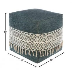 Berat Diamond Light Gray Cotton Cube Accent Pouf by Artistic Weavers -Camaflexi Shop light gray artistic weavers ottomans s00161025466 40 1000
