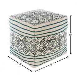 Syeda Diamond Light Gray Cotton Cube Accent Pouf by Artistic Weavers -Camaflexi Shop light gray artistic weavers ottomans s00161025467 40 1000