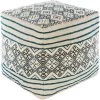 Syeda Diamond Light Gray Cotton Cube Accent Pouf by Artistic Weavers