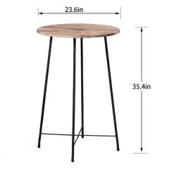 24 in. Maple Color Metal 23.6 in. Bar Stool with Wooden Seat Bar Height Stools Tall Bar Chair (Set of 2) by VECELO -Camaflexi Shop maple color vecelo bar stools khd jyx sd02 mc 1f 1000