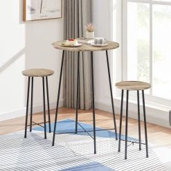 24 in. Maple Color Metal 23.6 in. Bar Stool with Wooden Seat Bar Height Stools Tall Bar Chair (Set of 2) by VECELO -Camaflexi Shop maple color vecelo bar stools khd jyx sd02 mc 4f 1000