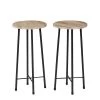 24 in. Maple Color Metal 23.6 in. Bar Stool with Wooden Seat Bar Height Stools Tall Bar Chair (Set of 2) by VECELO -Camaflexi Shop maple color vecelo bar stools khd jyx sd02 mc 64 1000