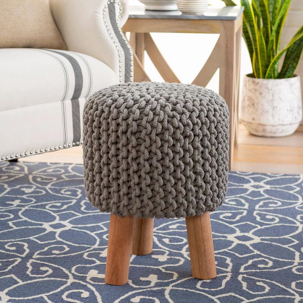 Malmo 16 in. Medium Gray Stool by Artistic Weavers 5 Malmo 16 in. Medium Gray Stool by Artistic Weavers - Image 3