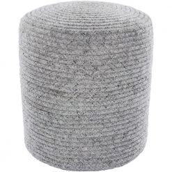 Shemer 0-Drawer Medium Gray Cottage 0-Nightstand 16 in. H L x 16 in. H W x 16 in. H D Pouf by Artistic Weavers