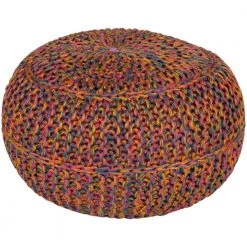 Kylie Mustard Accent Pouf by Artistic Weavers