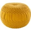 Aiani Textured Mustard Nylon Round Accent Pouf by Artistic Weavers -Camaflexi Shop mustard artistic weavers ottomans s00161020402 64 1000