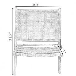 Decorative Natural Foldable Rattan and Teak Wood Chair for Indoor and Outdoor by Vintiquewise -Camaflexi Shop natural vintiquewise accent chairs qi004424 40 1000