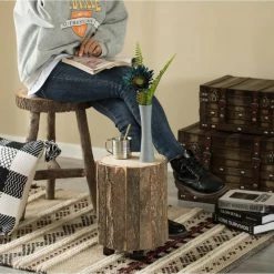 Accent Decorative Natural Wooden 14" Stump Stool With Wheels for Indoor and Outdoor by Vintiquewise 18 Accent Decorative Natural Wooden 14" Stump Stool With Wheels for Indoor and Outdoor by Vintiquewise -Camaflexi Shop natural vintiquewise bar stools qi004283 31 1000