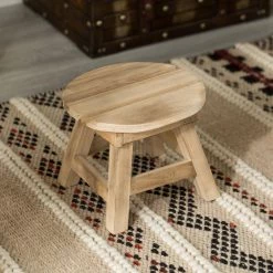 Decorative Antique Wood Style Natural Wooden 7.75" Accent Stool for Indoor and Outdoor by Vintiquewise 16 Decorative Antique Wood Style Natural Wooden 7.75" Accent Stool for Indoor and Outdoor by Vintiquewise -Camaflexi Shop natural vintiquewise bar stools qi004290 44 1000