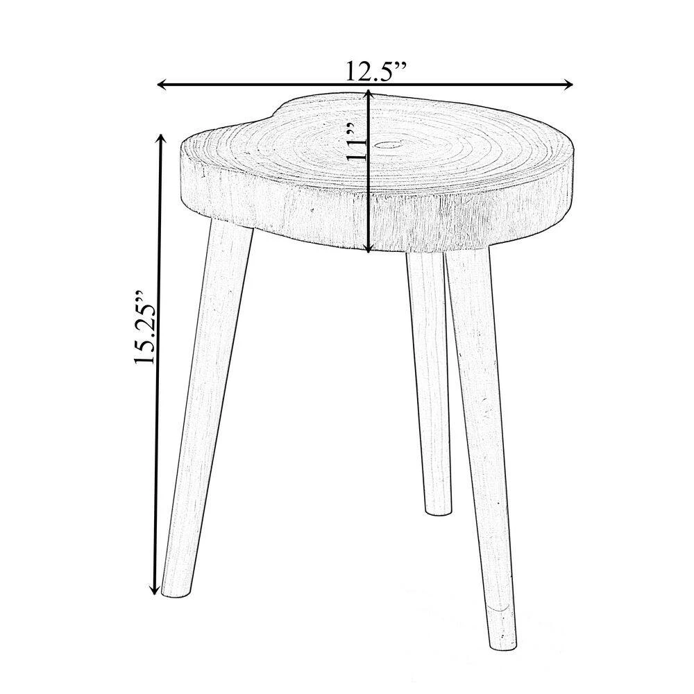 Decorative Antique Wood Slice Natural Wooden 4.75" Accent Stool for Indoor and Outdoor by Vintiquewise 7 Decorative Antique Wood Slice Natural Wooden 4.75" Accent Stool for Indoor and Outdoor by Vintiquewise - Image 5