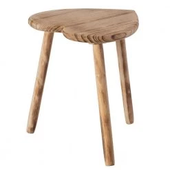 15.5 in. Antique Decorative Wooden Heart Shaped Natural Wooden Accent Stool, Classic Room Decoration by Vintiquewise
