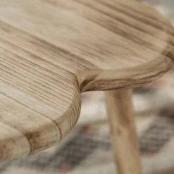 15.5 in. Antique Decorative Wooden Heart Shaped Natural Wooden Accent Stool, Classic Room Decoration by Vintiquewise -Camaflexi Shop natural vintiquewise bar stools qi004379 76 1000