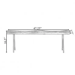 Rustic Carved Wood Natural Log Accent Bench for Entryway, Indoor, and Outdoor 47.25" 6.75" 16.5" by Vintiquewise -Camaflexi Shop natural vintiquewise bedroom benches qi004287 1f 1000