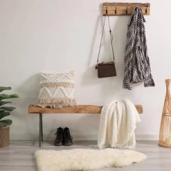 Rustic Carved Wood Natural Log Accent Bench for Entryway, Indoor, and Outdoor 47.25" 6.75" 16.5" by Vintiquewise -Camaflexi Shop natural vintiquewise bedroom benches qi004287 44 1000