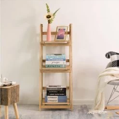 Natural Wooden 42.25 Rustic Three Tier Three Size Shelves Display for Entryway, Kitchen, and Outdoor by Vintiquewise 19 Natural Wooden 42.25 Rustic Three Tier Three Size Shelves Display for Entryway, Kitchen, and Outdoor by Vintiquewise -Camaflexi Shop natural vintiquewise bookcases bookshelves qi004285 31 1000