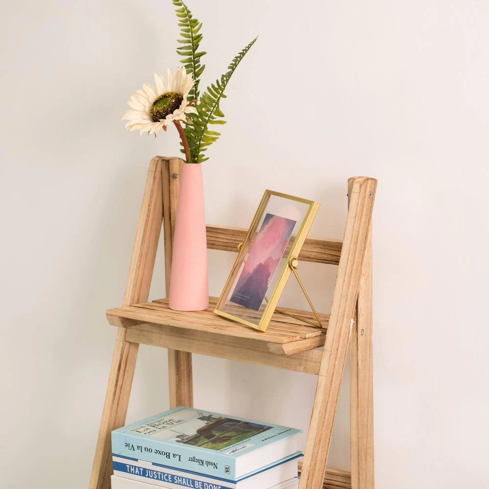 Natural Wooden 42.25 Rustic Three Tier Three Size Shelves Display for Entryway, Kitchen, and Outdoor by Vintiquewise 9 Natural Wooden 42.25 Rustic Three Tier Three Size Shelves Display for Entryway, Kitchen, and Outdoor by Vintiquewise - Image 7