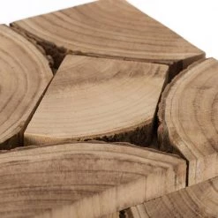 Square Carved Natural Wood Side and Coffee Table Handmade 12 in. Living Room Furniture by Vintiquewise -Camaflexi Shop natural vintiquewise end side tables qi004266 76 1000